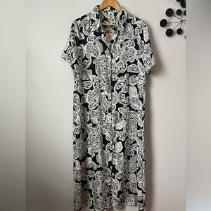 Women’s ONLY Monochrome Paisley Midi Dress NWT